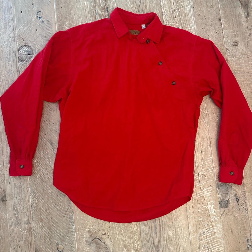 Vintage Ruff Hewn Vibrant Red Bib Shirt